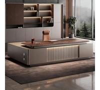 Lussuosa scrivania amministrativa a forma di L - 78,74/86,6 "spaziosa scrivania per computer in legno massello, moderna e semplice postazione di lavoro amministrativa (adatta per ufficio/studio)