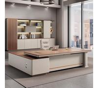 Lussuosa scrivania amministrativa a forma di L - 78,74 "spaziosa scrivania per computer in legno massello, moderna e semplice postazione di lavoro amministrativa (adatta per ufficio/studio)