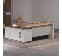 Lussuosa scrivania amministrativa a forma di L - spaziosa scrivania per computer in legno massello da 63/70,9/78,74",moderna e semplice postazione di lavoro amministrativa (adatta per ufficio/studio)