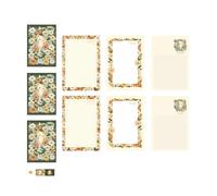 Lussuose buste per lettere d'amore con lamina dorata e rosa goffrata per coppie, eleganti fogli per appunti; diario, scrapbooking, artigianato di carta, set di buste speciali