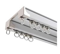 Lussuoso binario doppio per tenda, resistente, nano silenzio per casa, lunghezza personalizzata, montaggio a soffitto o a parete, elegante bianco, 100 cm, migliora il tuo arredamento!