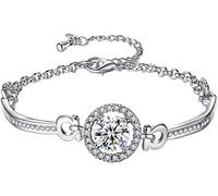 Lussuoso braccialetto a catena regolabile intarsiato con zirconi cubici regalo da donna braccialetto con charm braccialetto per laurea amicizia migliore regalo comodo gestito