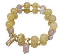 Lussuoso braccialetto in cristallo di quarzo rutilato per attrazione della ricchezza e equilibrio dei chakra, gioielli Feng Shui per prosperità e buona fortuna