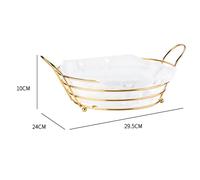 Lussuoso cesto portafrutta oro filo ferro fruttiera per una facile pulizia