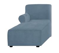 Lussuoso copridivano in velluto a forma di L, morbido copridivano per divano componibile a sinistra e destra, elegante protezione in tessuto spesso blu grigio