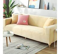 Lussuoso copridivano in velluto impermeabile per divano a 24 posti, morbido tessuto felpato elasticizzato, protezione per braccioli beige, adatto per mobili da 140170 cm, massima protezione e stile