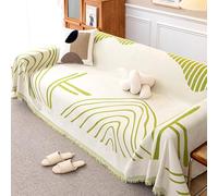 Lussuoso copridivano reversibile in ciniglia, lavabile, per divani a 14 posti, grande, 180 x 260 cm, colore: verde, perfetto per mobili a forma di L e U, decorazione multiuso per la casa