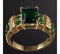 Lussuoso ed elegante anello di fidanzamento, placcato in rame con intarsio con zirconi scintillanti, simbolo dell'amore eterno, adatto per l'uso quotidiano e matrimoni, e un perfetto regalo di San