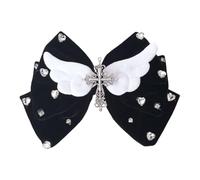 Lussuoso fermaglio per capelli decorato con ali e strass scintillanti Ha110ween accessori per capelli per occasioni uniche