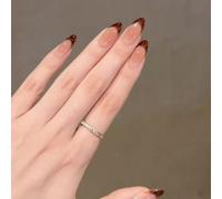 Lussuoso French Tip Press On Nails Mandorla Acrilico Falso Con Leopardi Disegni Artificiali Per Le Donne 24Pcs Chiodo Artificiale