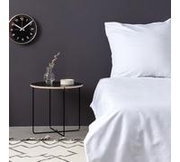 Lussuoso lenzuolo con angoli XL in raso, 100% cotone, 100 x 200 + 40 cm, 210 fili, lavabile in lavatrice a 30 °C, elegante colore bianco per il massimo comfort