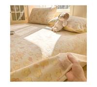 Lussuoso Lenzuolo piano sopra da 120x230cm a 230x250cm in flanella in velluto singolo matrimoniale queen morbido e soffice for tutte le stagioni(Yellow,160x230cm+48x74cm x1)