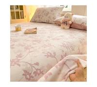 Lussuoso Lenzuolo piano sopra da 120x230cm a 230x250cm in flanella in velluto singolo matrimoniale queen morbido e soffice for tutte le stagioni(Pink D,120x230cm)