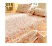 Lussuoso Lenzuolo piano sopra da 120x230cm a 230x250cm in flanella in velluto singolo matrimoniale queen morbido e soffice for tutte le stagioni(Pink B,160x230cm+48x74cm x1)