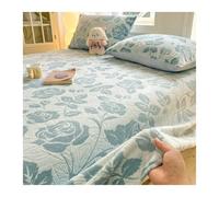 Lussuoso Lenzuolo piano sopra da 120x230cm a 230x250cm in flanella in velluto singolo matrimoniale queen morbido e soffice for tutte le stagioni(Blue C,120x230cm)