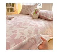 Lussuoso Lenzuolo piano sopra da 120x230cm a 230x250cm in flanella in velluto singolo matrimoniale queen morbido e soffice for tutte le stagioni(Pink C,230x250cm)