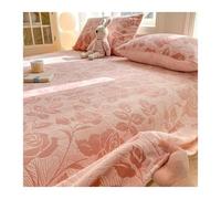 Lussuoso Lenzuolo piano sopra da 120x230cm a 230x250cm in flanella in velluto singolo matrimoniale queen morbido e soffice for tutte le stagioni(Pink E,230x250cm+48x74cm x2)