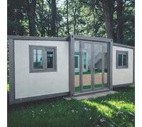 Lussuoso moderno 6,1 m 9,1 m 40 piedi modulare in acciaio contenitore casa doppia ala con 2-3 camere da letto Villa uso pannello sandwich per soggiorno temporaneo Glamping Resort, cabina giardino