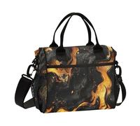 Lussuoso nero oro marmo texture mens pranzo borsa termica donna pranzo Tote con tracolla pranzo scatole per uomini adulti campeggio
