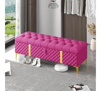 Lussuoso ottomano moderno imbottito in pelle, soluzione salvaspazio elegante per camera da letto e soggiorno, mobili chic per la casa e lo stile