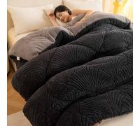 Lussuoso piumino in lana di agnello spessa, coperta invernale pesante e calda, ultra morbida per tutte le stagioni, biancheria da letto accogliente, perfetta per le notti fredde