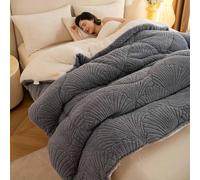 Lussuoso piumino in lana di agnello spessa, coperta invernale pesante e calda, ultra morbida per tutte le stagioni, per una biancheria da letto confortevole, perfetta per le notti fredde