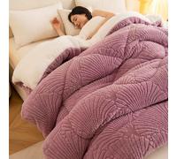 Lussuoso piumino in lana di agnello spessa, coperta invernale pesante e calda, ultra morbida per tutte le stagioni, per una biancheria da letto accogliente, perfetta per notti fredde e amanti del