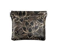 Lussuoso portamonete da donna in pelle PU con fiori di loto dorato carino portamonete per ragazze donne signore, Fiori di loto d'oro lussuosi, 1 Size, Accessorio da viaggio