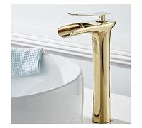 Lussuoso rubinetto for lavabo da bagno Rubinetti miscelatori bianchi montati sul ponte in ottone Rubinetto miscelatore acqua calda fredda monocomando(Gold Tall)