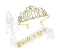 Lussuoso set di accessori per capelli da sposa con diademi di cristallo, coroncina, velo da sposa e fascia per la futura sposa, fascia per festa di nozze, One Size, come descritto, come descritto