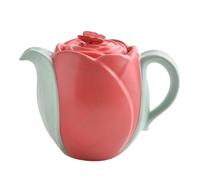 Lussuoso set di tazze da caffè e piattini in ceramica con mani e piatto, per tè al latte, stoviglie per compleanni e coppie (rosso, 1200 ml)