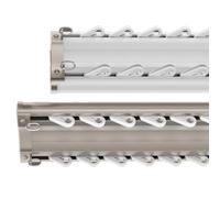 Lussuoso sistema di binari per tende a 2 binari, con rulli e tappi terminali in alluminio, montaggio a soffitto, set completo per casa, hotel e ospedale, bianco, 160 cm