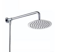 Lussuoso soffione doccia a pioggia, 150 mm, in acciaio inox, quadrato, con braccio da parete da 400 mm e tubo flessibile da 1,5 m, per bagno, sistema doccia, effetto cascata, cromato moderno