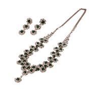 Lussuoso strass di cristallo CZ impilabile collana e orecchini set di gioielli collezione formale sera gioielli regalo in lega di rame strass set da sposa, Misura unica, come descritto, come descritto