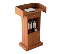 Lussuoso supporto per podio, moderno leggio in MDF con cassetti e contenitore aperto, ideale per chiese ed eventi, scrivania portatile per pulpito (C 60 x 42 x 124 cm)