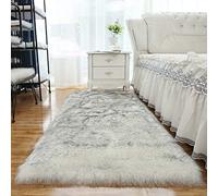 Lussuoso tappeto in finta pelliccia, 50 x 80 cm, morbido peluche, per camera da letto, soggiorno, decorativo, sgabello e poltrona, accessorio ideale per la decorazione della casa