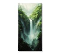 Lussureggiante copertura per porta a cascata verde, striscioni scenici, foresta serena natura arte decorazione per porta d'ingresso, interni ed esterni, primavera estate accenti per la casa, 91 x 183