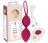 Duo di palline vaginali vibranti ricaricabili Lust con controllo remoto (colore lampone)
