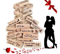 Lust Tower - Gioco per adulti super civettuolo, 48 pezzi, impilabili in legno per coppie, ideale per San Valentino