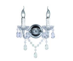 LUSTER APPLIQUE 2 LUCI TRASPARENTE 26CM 2 LUCI ATTACCO E14
