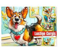 Lustige Corgis. Niedliche Cartoons von glücklichen Hunden (Tischkalender 2026 DIN A5 quer), CALVENDO Monatskalender: Ein fröhlicher Cartoon-Kalender mit liebenswerten Corgis in witzigen Szenen