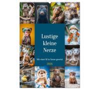 Lustige kleine Nerze (Wandkalender 2026 DIN A2 hoch), CALVENDO Monatskalender: Niedliche Wirbelwinde mit flinken Pfoten und frechem Charme, die stets für Überraschungen gut sind.