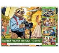 Lustiges Faultier im Beruf - Comic (Wandkalender 2027 DIN A3 quer), CALVENDO Monatskalender: Das Faultier hat einen Job. Niemand weiß genau, wie das passieren konnte.