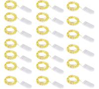 LustLocke 10 Pezzi Luci LED a Batteria, 1M 10 LED Mini Lampada a Fili di Rame Bianco Caldo, Filo di Rame Impermeabile Catena Luminos Decorativa per Matrimonio (20)