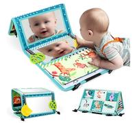 LustLocke Libro Sensoriale Neonati con Specchio, Specchio Neonato Tummy Time con Giocattoli per la Dentizione, Specchio Bambino Montessori Educativi Interattivo Regali per bambino 0-12 Mesi