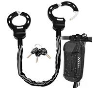 LustLocke Lucchetto Monopattino Elettrico, Catena Monopattino Elettrico con Protettiva in Silicone, Antifurto E-Scooter con Chiave e Borsa Impermeabile per Scooter, Biciclette, Passeggini