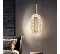 Lustre élégant en Chrome - Plafonnier contemporain à intensité Variable pour Salle à Manger et îlot de Cuisine, Hauteur réglable, 9 lumières, Design (Ovale, 12 x 36 cm)