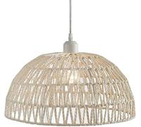 Lustre en Corde de chanvre Noir de Style japonais - Suspension bohème rétro pour îlot de Cuisine, Salle à Manger et Salon (Blanc, 50 cm x 30 cm)