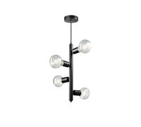 Lustre industriel Multi-têtes - Luminaire suspendu en Métal Noir pour Salon, Salle à Manger et îlot de Cuisine