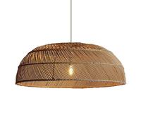 Lustre Rustique en rotin Style bohème - Suspension tissée à la Main pour îlot de Cuisine et entrée - Abat-Jour en bambou Naturel de 60 cm
